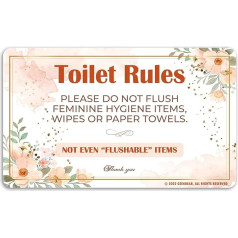 Do Not Flush Toilet Sign (Flower)