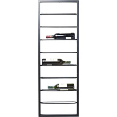 Kare Design Bistro Black Hanging Wine Rack with 8 Levels, Steel, Hanging Shelf for Wine Cellar and Kitchen Area, Living Room Shelf, Storage, 120 x 42 x 6 cm (H x W x D)