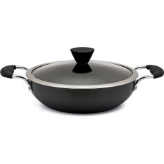 Zinel Non-Stick Wok with Hard Anodised Induction Base, Grey, 28 cm