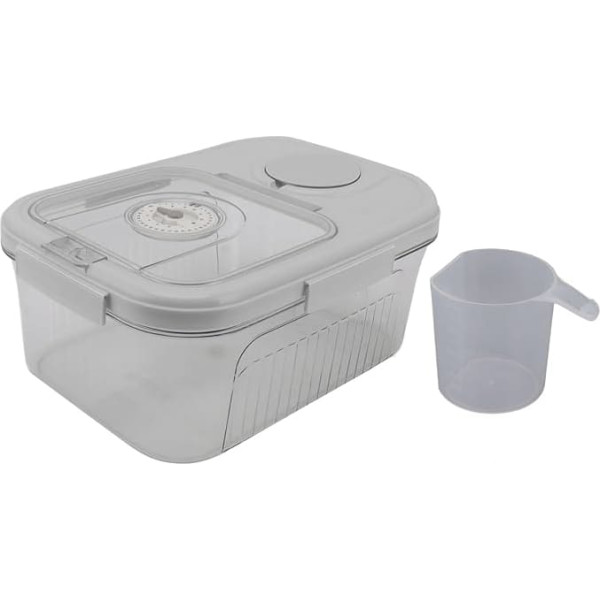 Rice Storage Container, Grain Container Storage, Kitchen Food Bucket with Lid, Rice Storage Box, Household Cereal Dispenser Bucket for Cereals, Flour, Pasta, Nuts, Beans (10 kg - White)