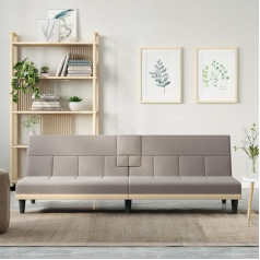 Ajseoybs Small Sleeping Bag, Couch with Sleep Function Sofa Bed with Drink Holders, Taupe Fabric, Suitable for Living Room, Bedroom, Lounges, Reception Rooms, Entrance Areas