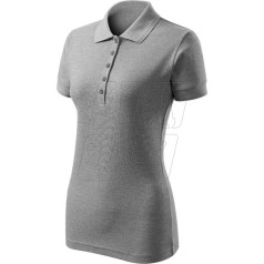 Sieviešu Pique Polo bezmaksas T-krekls (tumši pelēks melanžēts) / XL