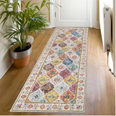 SHACOS Rug Runner 60 x 180 cm, Non-Slip, Kitchen Rug Runner, Hallway Boho, Washable, Hallway Runner, Entrance Rug Indoor, Rug Runner for Hallway, Entrance, Living Room, Kitchen, Colourful