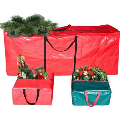Pack of 3 Storage Bags for Christmas Tree, XXL Christmas Tree Storage Bag, Waterproof Christmas Tree Bag, Heavy Duty Tear-Resistant with Carry Handle, Rectangle 165 x 78 x 66 cm