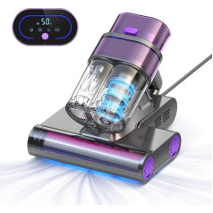 Homuserr Mite Vacuum Cleaner for Mattresses, with UV Light 500 W, 16 kpa Mattress Vacuum Cleaner with LED Display, Double Roller Brush/Double Nozzle Mite Vacuum Cleaner with Ultrasonic for Mattresses,