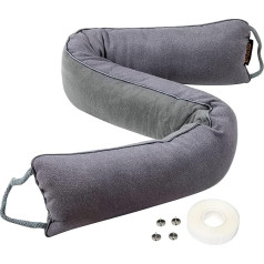 MAGZO Door Draught Excluder 97cm Weighted Draught Excluder Under Door Noise Insulation Windstopper Grey
