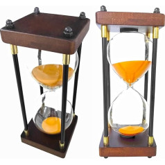 Hourglass 60 Minute Timer Hourglass for Ornament Restaurant Living Room Home Wall Cabinet Office Desk Bedroom Party Festival Christmas Wooden Frame Hourglass Clock Decoration Orange