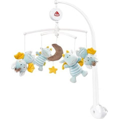 Fehn 065084 Music Mobile Little Castle - Music Box Mobile with Magical Castle Creatures - Melody ‘Mozart's Lullaby’ - for Babies from 0-5 Months - Height: 65 cm, Diameter 40 cm