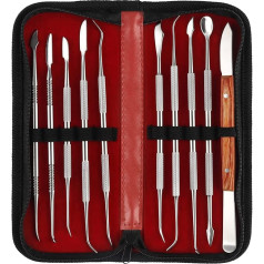 MOPOIN Modelling Tool, 10 Pieces Pottery Tool Set, Stainless Steel Clay Tool with Carry Bag, Double Ended Carving Tool for Wax, Ceramics, Sculptures