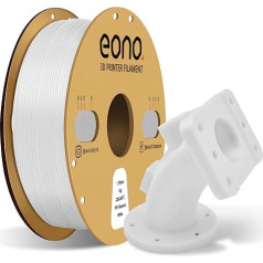 Eono Polypropylene PP Filament 1.75 mm (+/- 0.03 mm) Semi-Flexible Robust Filament PP 3D Printer Filament 1 kg (2.2 lbs) for 3D Printing, 5 Pieces Build Sheet Included, PP White