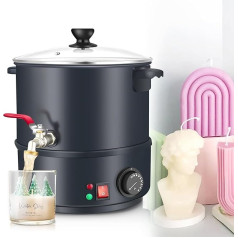 WEIWAN 6L Wax Melt Machine for Candle Making with Pourer, 6L Candle Melting Pot with Non-Stick Coating Pot, Large Wax Melting Pot Candle Making Kit Candles Melting Pot Stainless Steel