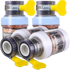 Cabilock 4 Pieces Faucet Water Filter Water Filter Anti Splash Faucet Filter Air Purifier Kitchen Faucet Filter for Home Kitchen Bathroom Shower Hose