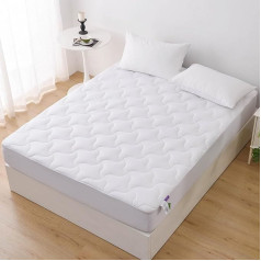 Glamhaus Thick Box Stitched Mattress Topper - Padded, Hypoallergenic, Oeko Tex 100 & Silvadur Standard with Fitted Skirt (Super King 180 x 200 cm)