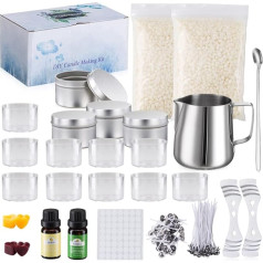 JBEIY Candle Making Set, Candle Pouring Set with Instructions, Beeswax, Wicks, Candle Tins, Wick Holder Accessories, Candle Set for Adults, Beginners, Candle Making