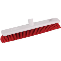 Jantex Hygiene Broom Soft Bristle Red 18In Brush Only Sweeping Cleaning