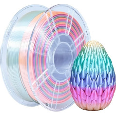 iBOSS Multicoloured PLA+ Filament 1.75 mm, PLA Plus Silk Rainbow 3D Printer Filament 1 kg (2.2 lbs), Colour Changing PLA 3D Printing Filament, Candy Rainbow