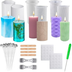 HIQE-FL Candle Mould Bubble Candle Kit, Pack of 6 Candle Moulds for Casting, Bubble Candle Mould, Silicone Moulds, Candles, Candle Moulds, Silicone, for DIY Aromatherapy Candles Making Supplies,