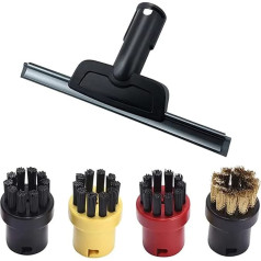 HUAYUWA Window Nozzle Mirror Brush Head Squeegee Round Brush Accessory Kit Replacement Compatible with Kärcher SC1 SC2 SC3 SC4 SC5 SC7 CTK10 CTK20 Steam Cleaner