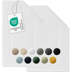 Blumtal Set of 2 Bath Mat - Soft Shower Mat, 100% Cotton, Oeko-Tex Certified, 51 x 79 cm / 20 x 31.10 inches, White