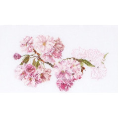 Thea Gouverneur - Cross Stitch Kit - Prunus Blossom - Linen - 36 Count - For Adults - 512