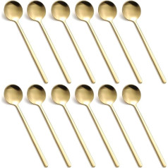 Stainless Steel Tea Spoon, Small Round Spoon, Pack of 12, Teaspoons, Espresso Spoons, Dessert Spoons, Coffee Spoons (G12)