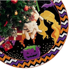Halloween Tree Blanket with Spider Web 36 Inch Purple Christmas Tree Mat for Holiday Party Decorations (36 Inch)