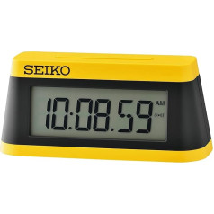 Seiko Clocks QHL091Y LCD Alarm Clock Square Yellow / Black