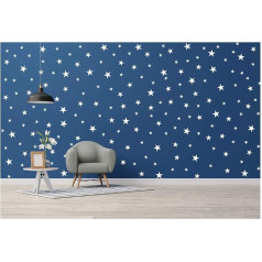 StickerDeen | 166 x Removable Star Stickers for Kids Room Decoration - White