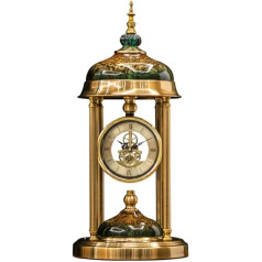 JRose Collections JR-1223 Large 60cm Antique Classic Style Marble and Brass Pendulum Mantel Clock