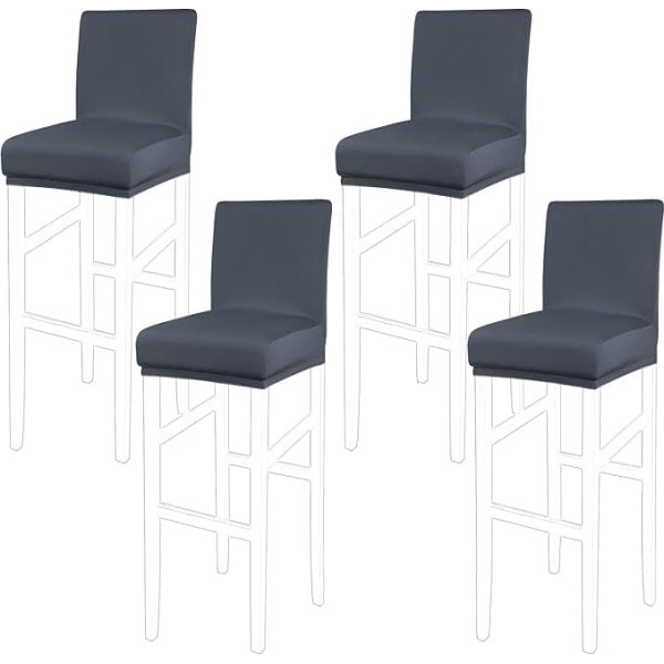 PiccoCasa Bar Stool Covers Elastic Bottom Stretchy Removable Dining Chair Covers for Pub Counter - Spandex Height Side Chair Slipcovers Slipcovers Slate Gray