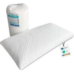 Valentia HOGAR Memory Foam Pillow 75 x 35 cm Washable, Neck Pain Pillow, Orthopaedic Pillow, Washable and Removable Aloe Vera Cover with Zip, Oeko-Tex