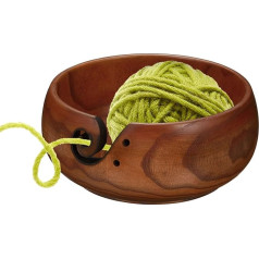 PATIKIL Yarn Bowl Knitting Crochet Button Holder Bowls Crochet Cute Wooden Funny Storage Wool Hand Decorations for Ball Fun Gifts Knitted Large 6.3 x 3 Inches