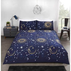 Rapport Navy-Single Celestial Duvet Cover Bedding Set, Polycotton, Single
