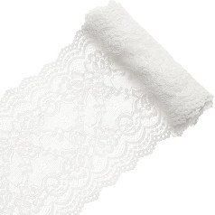 GORGECRAFT 5 Yards Lace Roll White Cotton Lace Trim Fabric 6.1 Inch Wide for Covered Edges Decorations for Dress Tablecloth Hair Band Wedding Party Event Decorations