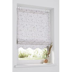 Finja Folding Blind Cotton Fabric Decorative Valance with Piping Floral Country Style Sizes: Width 60 cm x Height 140 cm