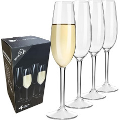 COOKY.D 4 x Tritan-Plastic Champagne Flutes - Shatterproof Dishwasher Safe Plastic Safe Glassware Party Wedding Anniversary Gift 8oz