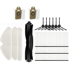 HUAYUWA Vacuum cleaner accessory set suitable for Proscenic M7 Pro, 1 roller brush + 6 side brushes + 3 filters + 3 cloths + 2 vacuum bags