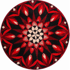Grund bath rug, ultra soft and absorbent, anti slip, COGNITION, 60 cm round, red