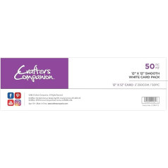 Crafter's Companion Crafter's Companion 12 x 12 Inch Smooth White Card Pack Contains 50 Sheets 12 x 12 Inch