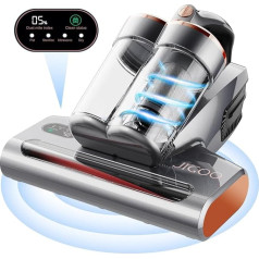 JIGOO S300 Pro Mite Vacuum Cleaner with Dust Mite Sensor and Intelligent LED Display, 500 W Mite Vacuum Cleaner with UV Light, for Allergy Sufferers, Removes 99.9% of Allergens, for Mattresses, Beds,