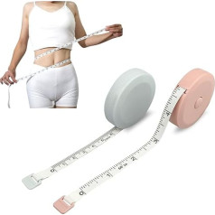 FuninCrea Mini Tape Measure, 1.5m Tape Measure with Case, Double Sided Tape Measure, Tailor Tape Measure for Body Trimmer, 2 Rolls 60 Inch Retractable Soft Sewing Tape Set for Body Measuring