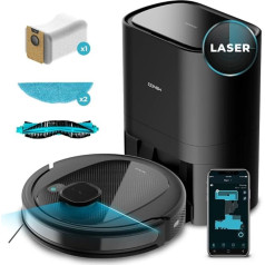 Cecotec Conga 7490 Eternal Home X-Treme Laser-Technologie, 4-in-1, Room Plan, Base-SmartClean, 3000 Pa, Schrubben, 110 Minuten, Beutel 2 l, 8 Modi.
