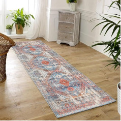 KIZYRQ Rug Runner for Hallway Kitchen 60 x 250 cm Non-Slip Washable Rug Runner Polyester Durable 6 mm Thick Kitchen Runner Modern Hallway Rug for Living Room Bedroom Corridor Kitchen