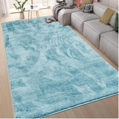 homeart Area Rugs - Soft Plain Short Pile Rugs - Non-Slip Backing, Machine Washable, Modern Fluffy Rugs for Living Room, Bedroom, Kitchen, Enterance - Turquoise, 60 x 110 cm
