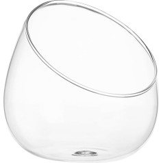 Cabilock Oblique Cut Bowls Glass Vase Clear Terrarium Candy Dish Fruit Glass Flower Container Bubble Bowl Fish Bowl Globe Vase Centrepiece for Candle Plant (Transparent)