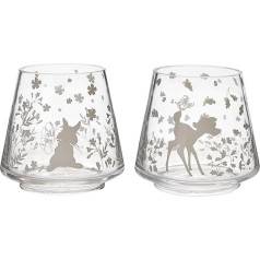 Widdop Disney Bambi and Thumper Set of 2 Glass Candle Holders