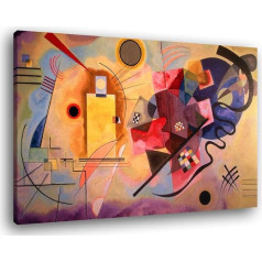 Degona Modern Kandinsky Yellow Red Blue Frame - Various Sizes Print on Canvas Furniture Art Decoration Abstract cm 70 x 50 cm