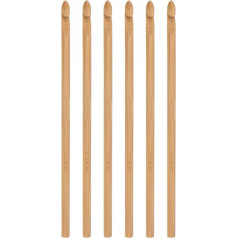 sourcing map Wooden Bamboo Crochet Hooks 5.5mm US Size I (Size 9) Knitting Needles for Crafts Yarn Pack of 6