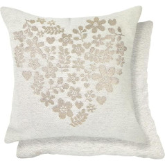 Lex's Linens Sparkle Heart Design Cushion Covers Pair