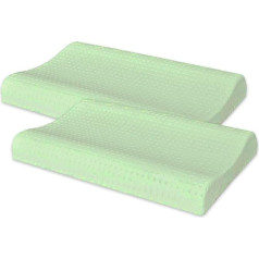 Marcapiuma Doppia Onda Bianco Memory Pillow Organic Green 2 x